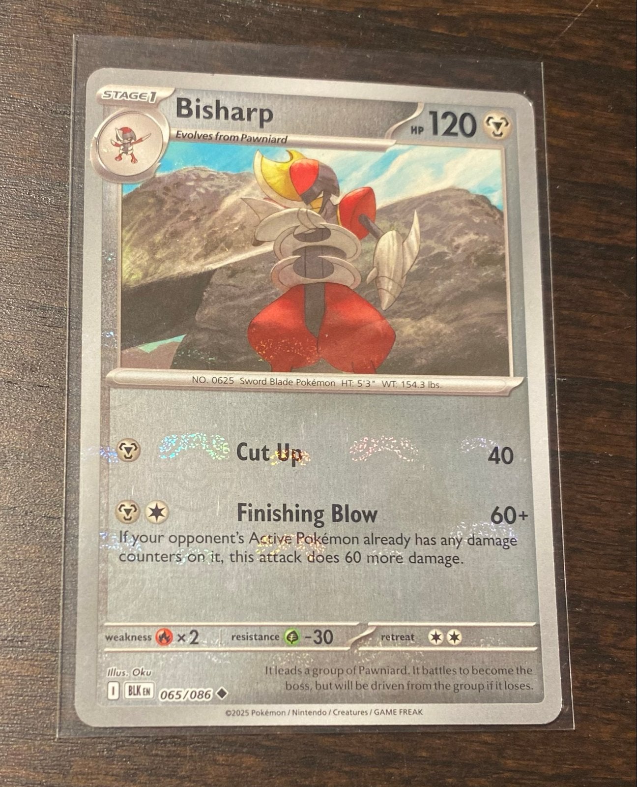 Bisharp Masterball 065/086 Pokémon Kaart, Ophalen of Verzenden, Zo goed als nieuw, Losse kaart, Foil