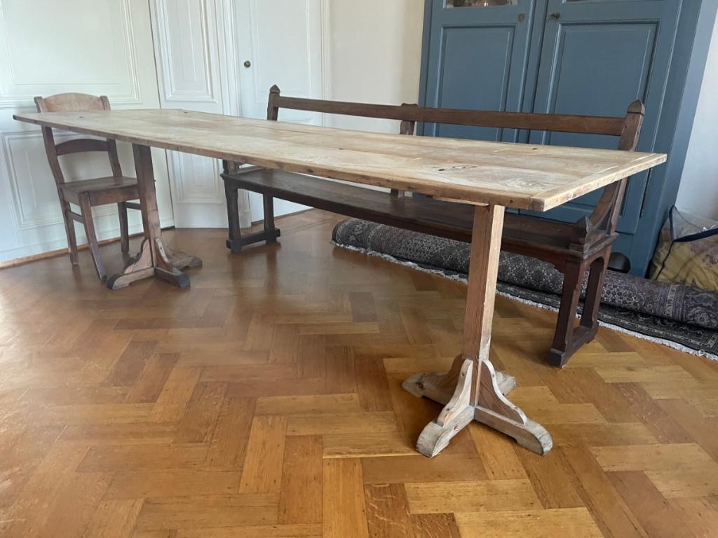 Lange Schragentafel Keukentafel Leeftafel Table de Vendage, Antiek en Kunst, Antiek | Meubels | Tafels, Ophalen