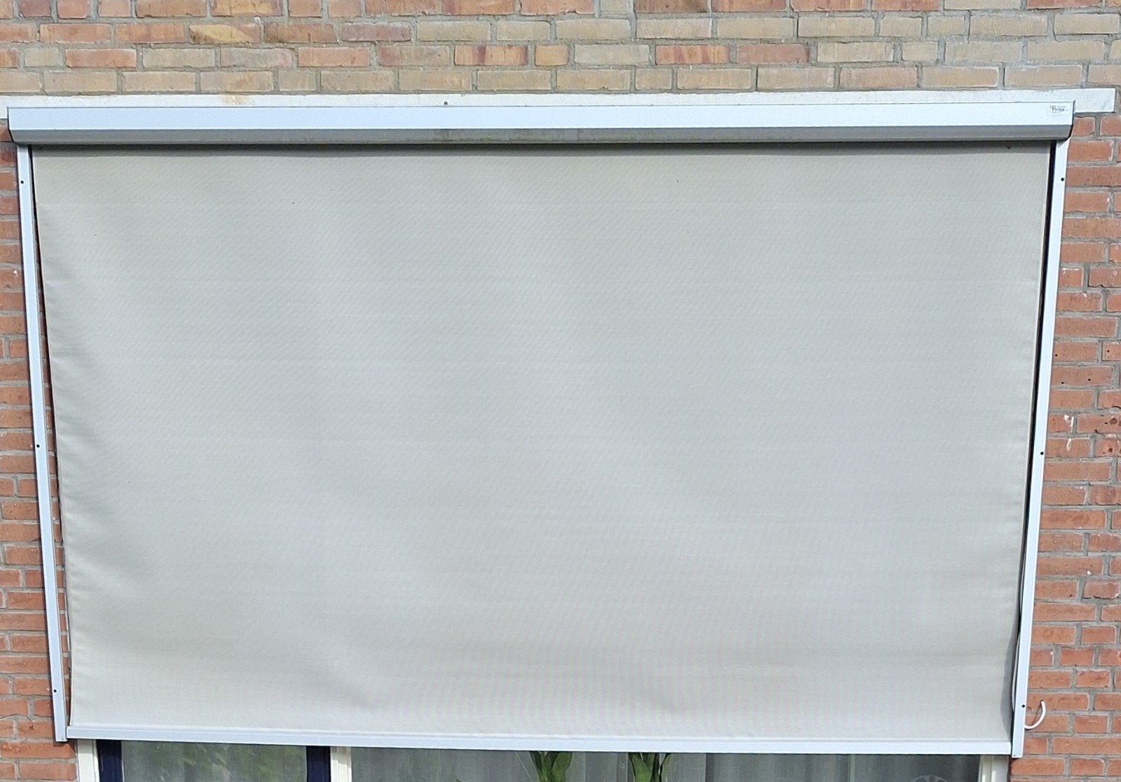 Beige elektrisch screen zonwering 285x168 cm, Ophalen, Gebruikt, Elektrisch, 150 tot 300 cm