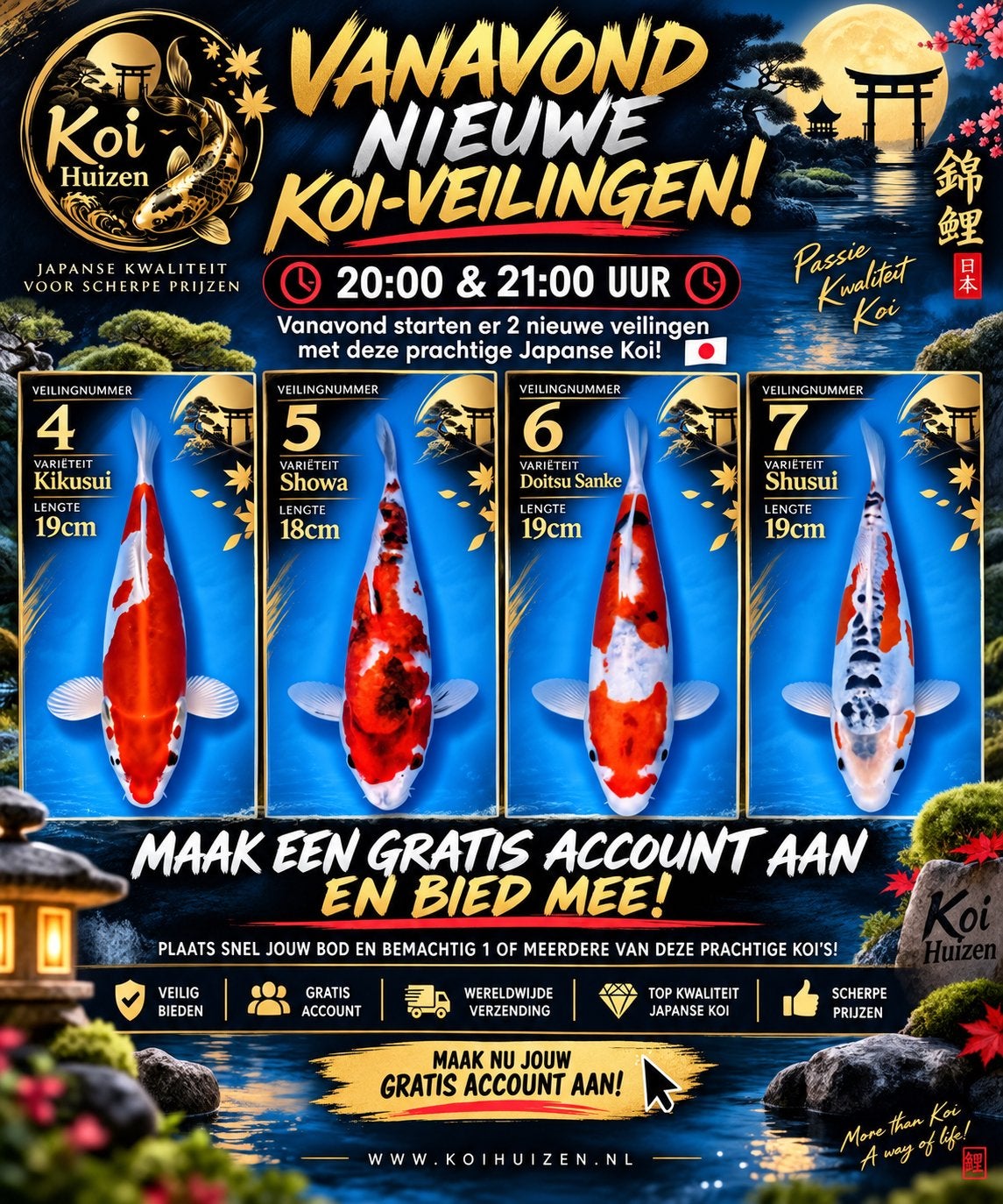 Koi karpers, koi, koi veiling, Karper of Koi