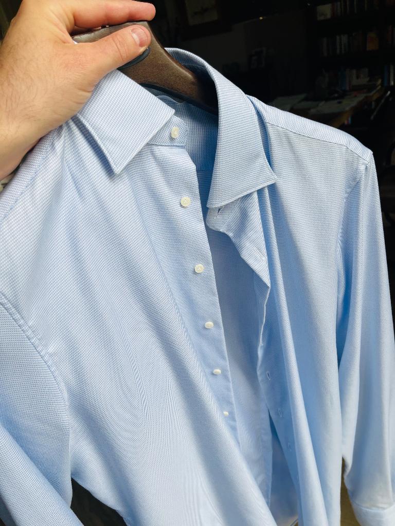 Overhemd (SuitSupply), Kleding | Heren, Overhemden, Ophalen of Verzenden, Zo goed als nieuw, Blauw, Halswijdte 43/44 (XL)