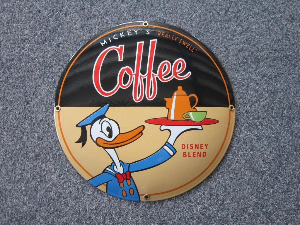 DONALD DUCK EMAILLE RECLAMEBORD, Ophalen, Zo goed als nieuw, Reclamebord