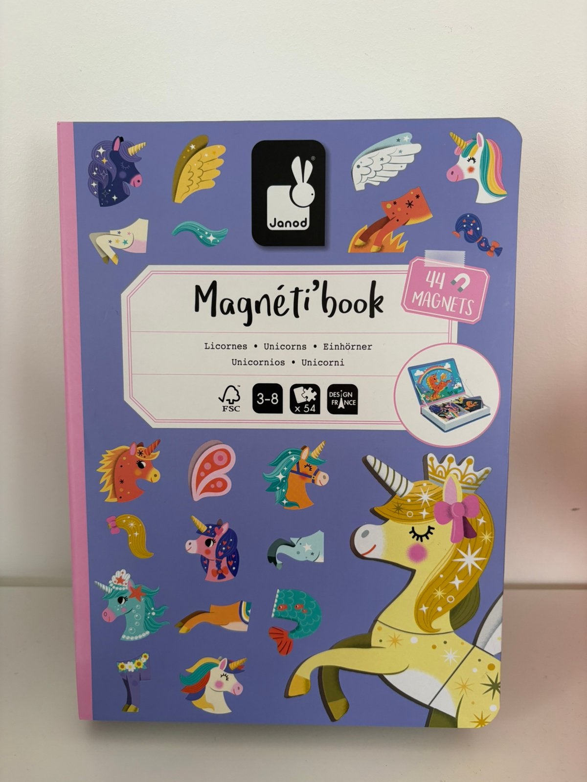 Janod magneetboek eenhoorn, autospeelgoed, magneten,, Ophalen of Verzenden, Zo goed als nieuw, Jongen of Meisje