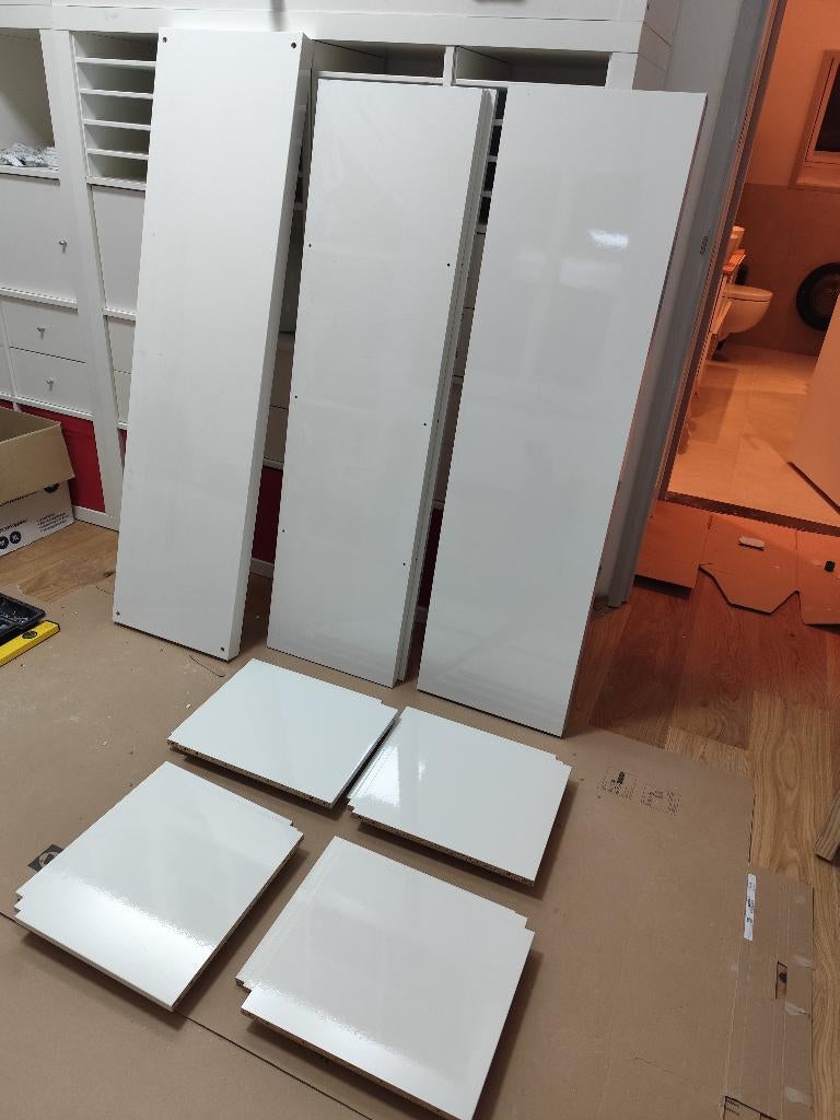 Ikea Expedit kast - 4 bij 4 vakken - hoogglans wit, Ophalen, 100 tot 150 cm, 100 tot 150 cm, Zo goed als nieuw