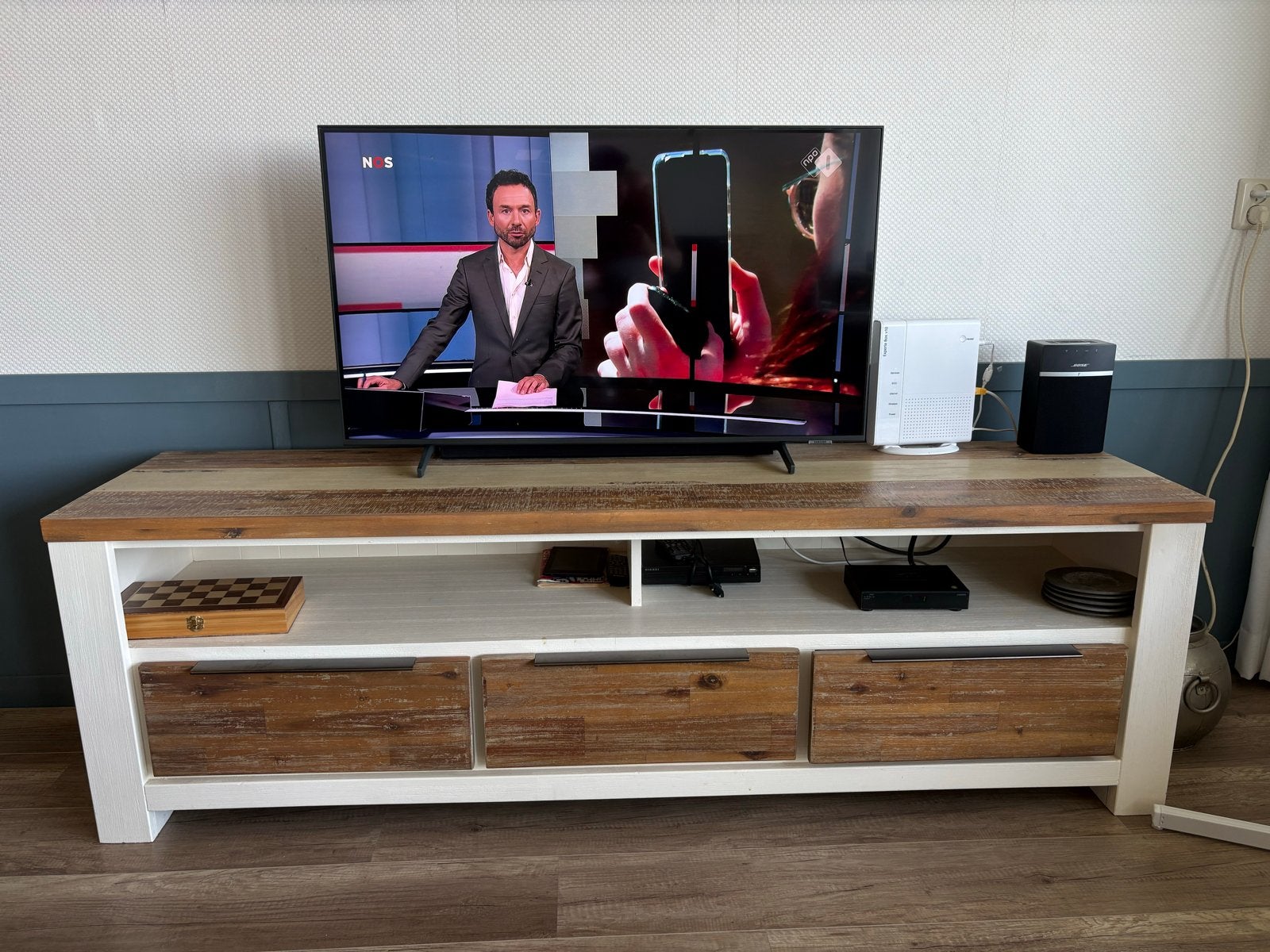 Tv dressoir Cortena met 3 laden en 3 open vakken, Huis en Inrichting, Ophalen, Gebruikt, 150 tot 200 cm, Minder dan 100 cm