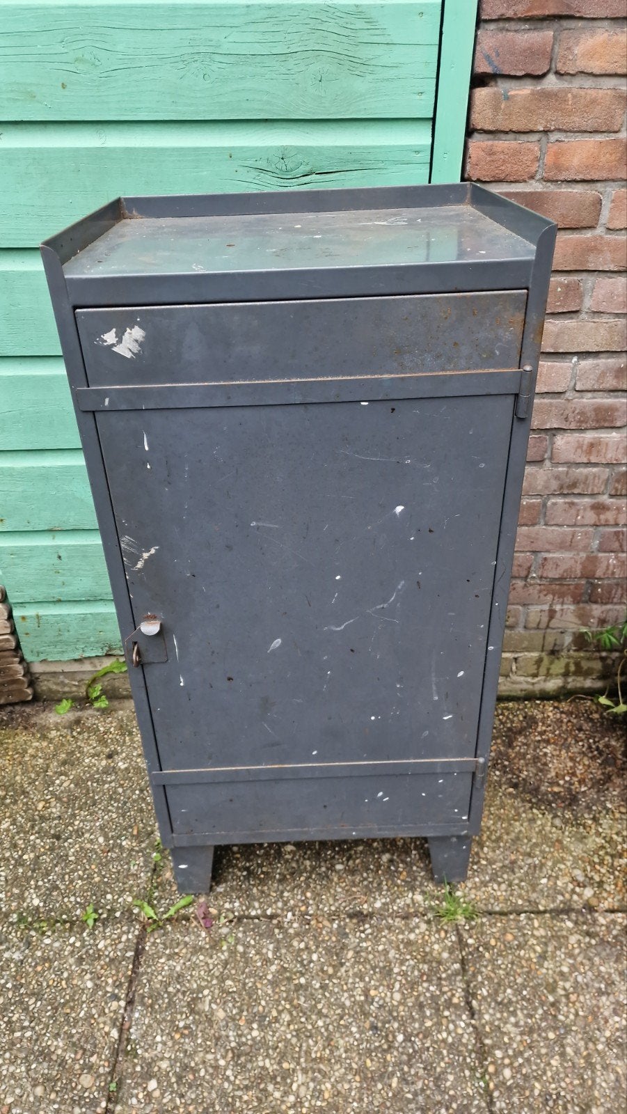 Vintage metalen kast hobby kastje - industrieel, Ophalen, Gebruikt