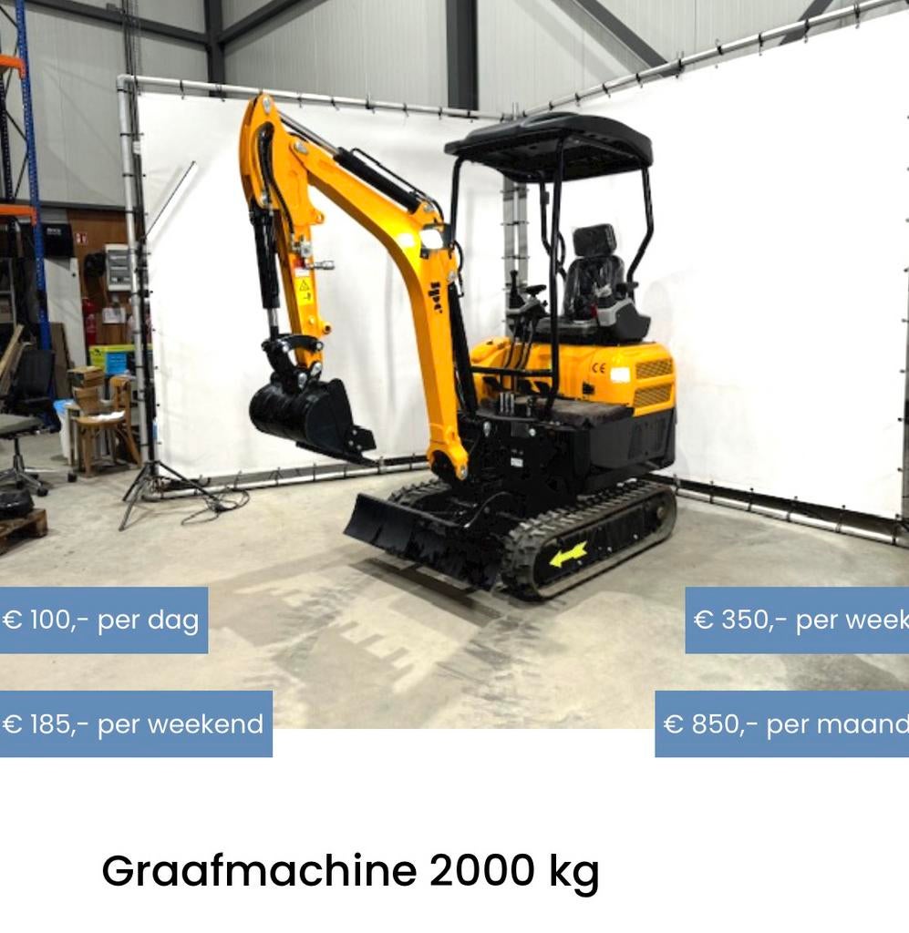 Minigravers-Dumper-Generators-Aanhangwagens TeHuur, Onderhoud of Restauratie