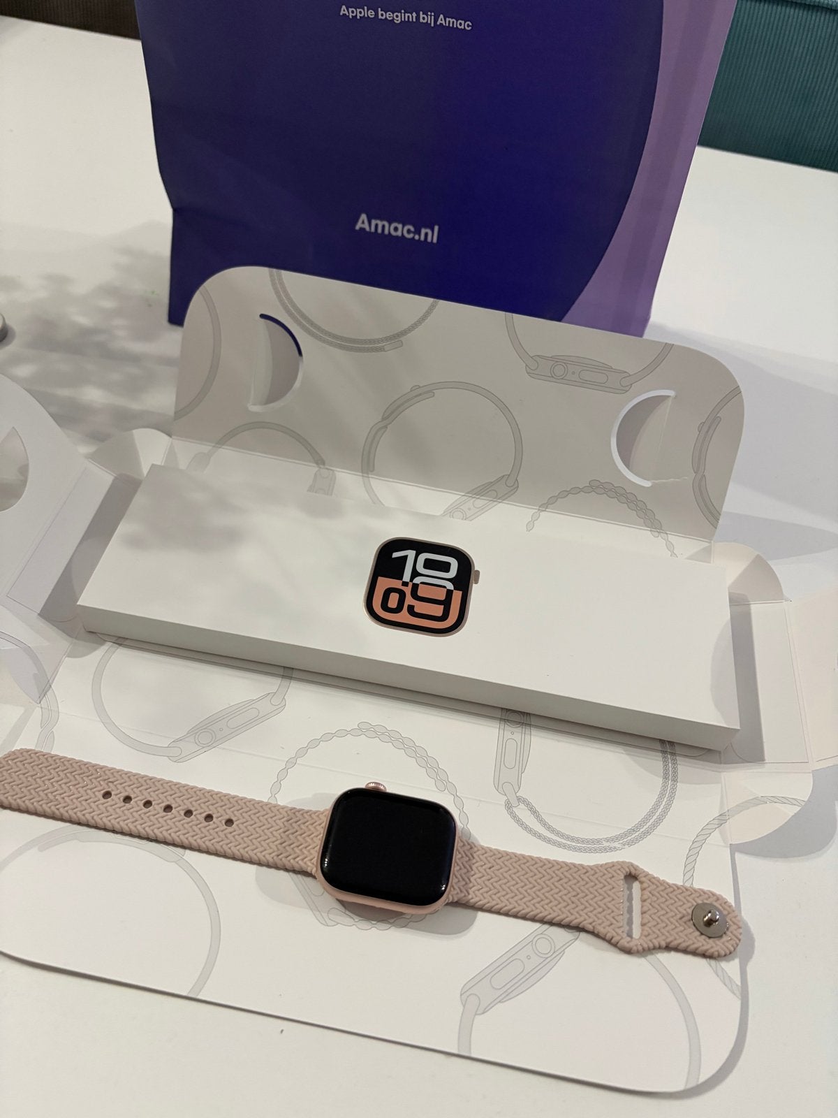 Apple Watch Series 10 Rose Goud 42mm, Ophalen, Zo goed als nieuw, Roze, IOS