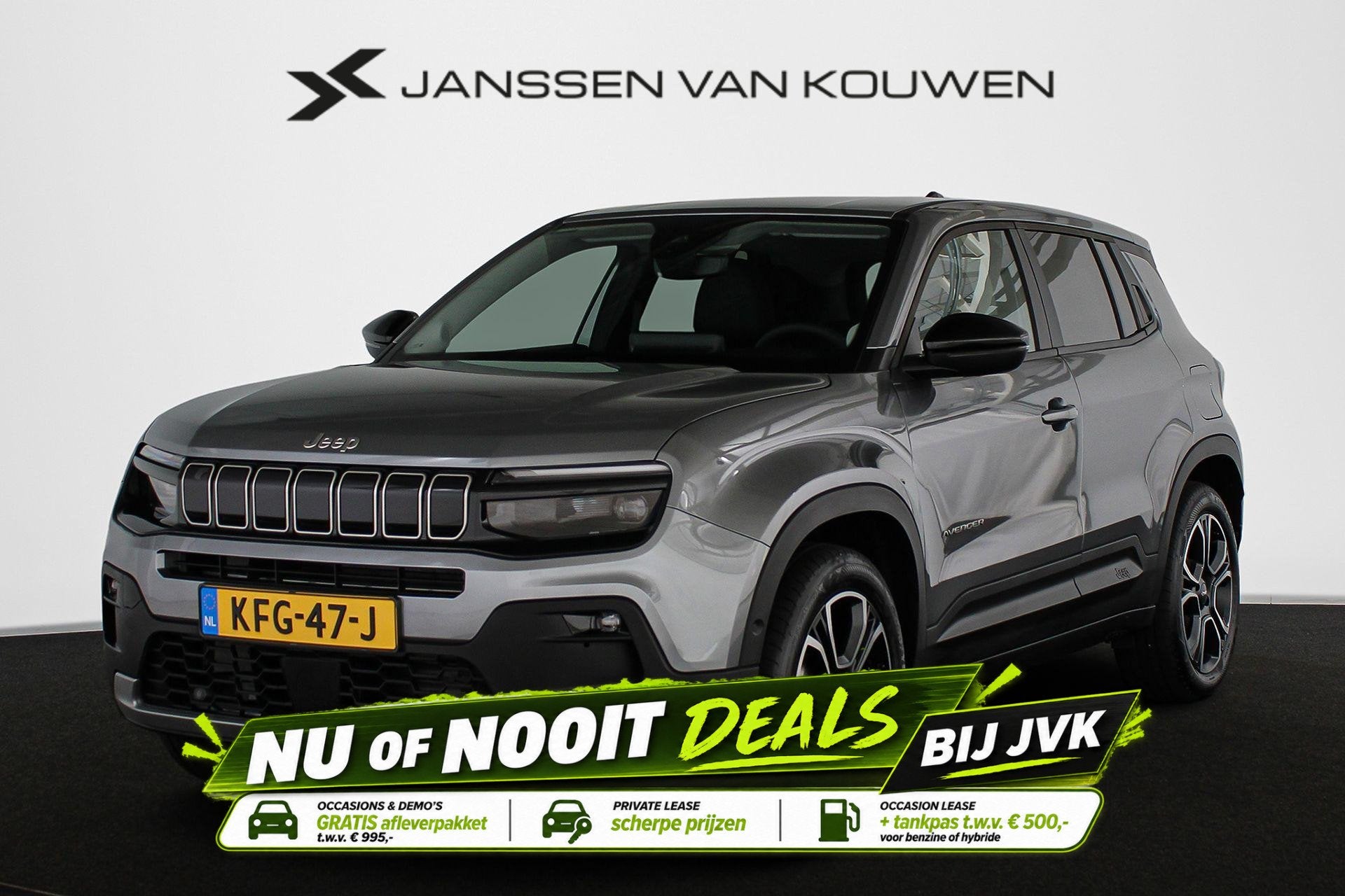 Jeep Avenger Summit 54 kWh Stoel-Voorruitverwarming Elektris, Auto's, 394 km, 156 pk, Leder en Stof, Origineel Nederlands