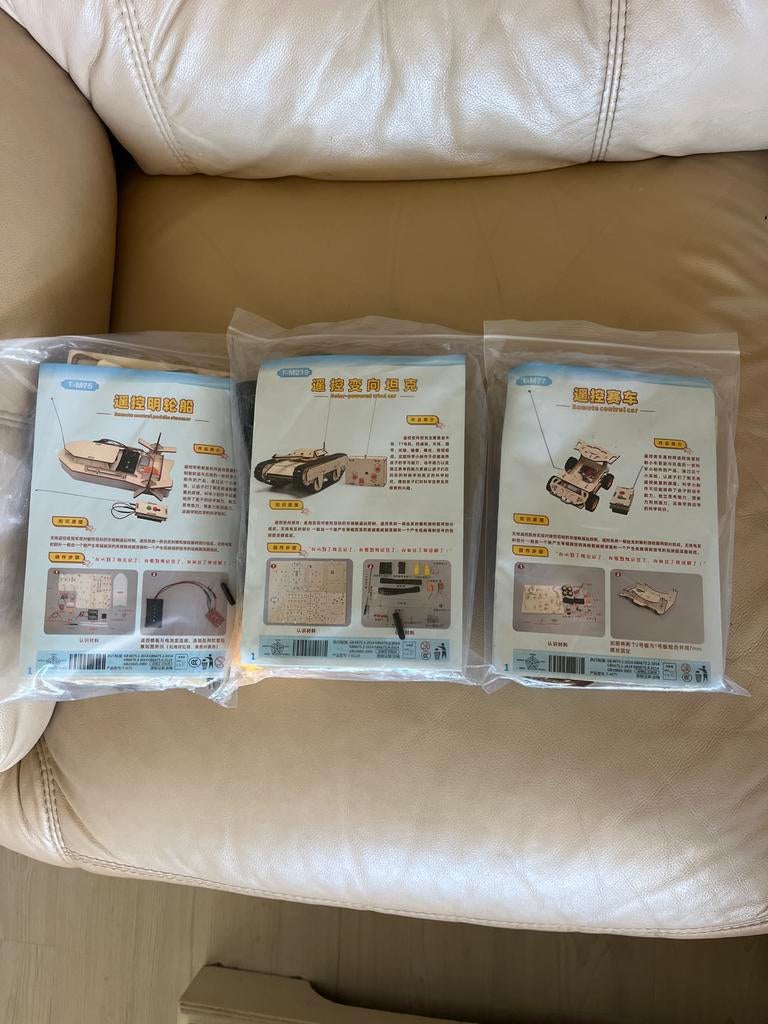 DIY Bouwpakket Set: Boot, Tank, Auto met Afstandsbediening, Ophalen of Verzenden, Nieuw, Knutselen