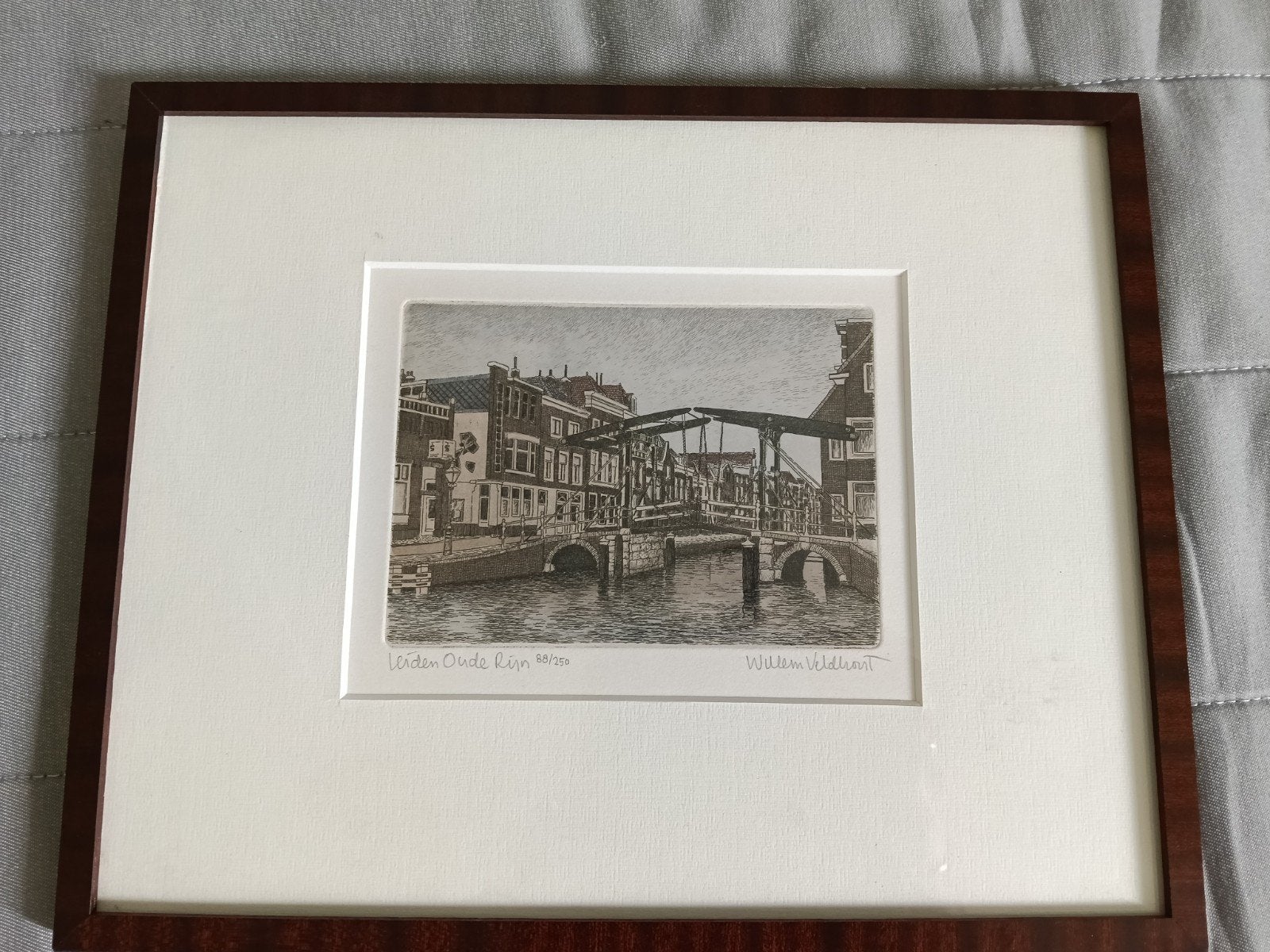 Ets Willem Veldhorst Oude Rijn, Ophalen of Verzenden, Architectuur, Ets
