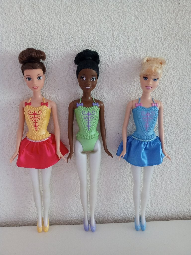Disney Princess Ballerina TIANA, ASSEPOESTER en BELLE, Kinderen en Baby's, Speelgoed | Poppen, Ophalen of Verzenden, Gebruikt