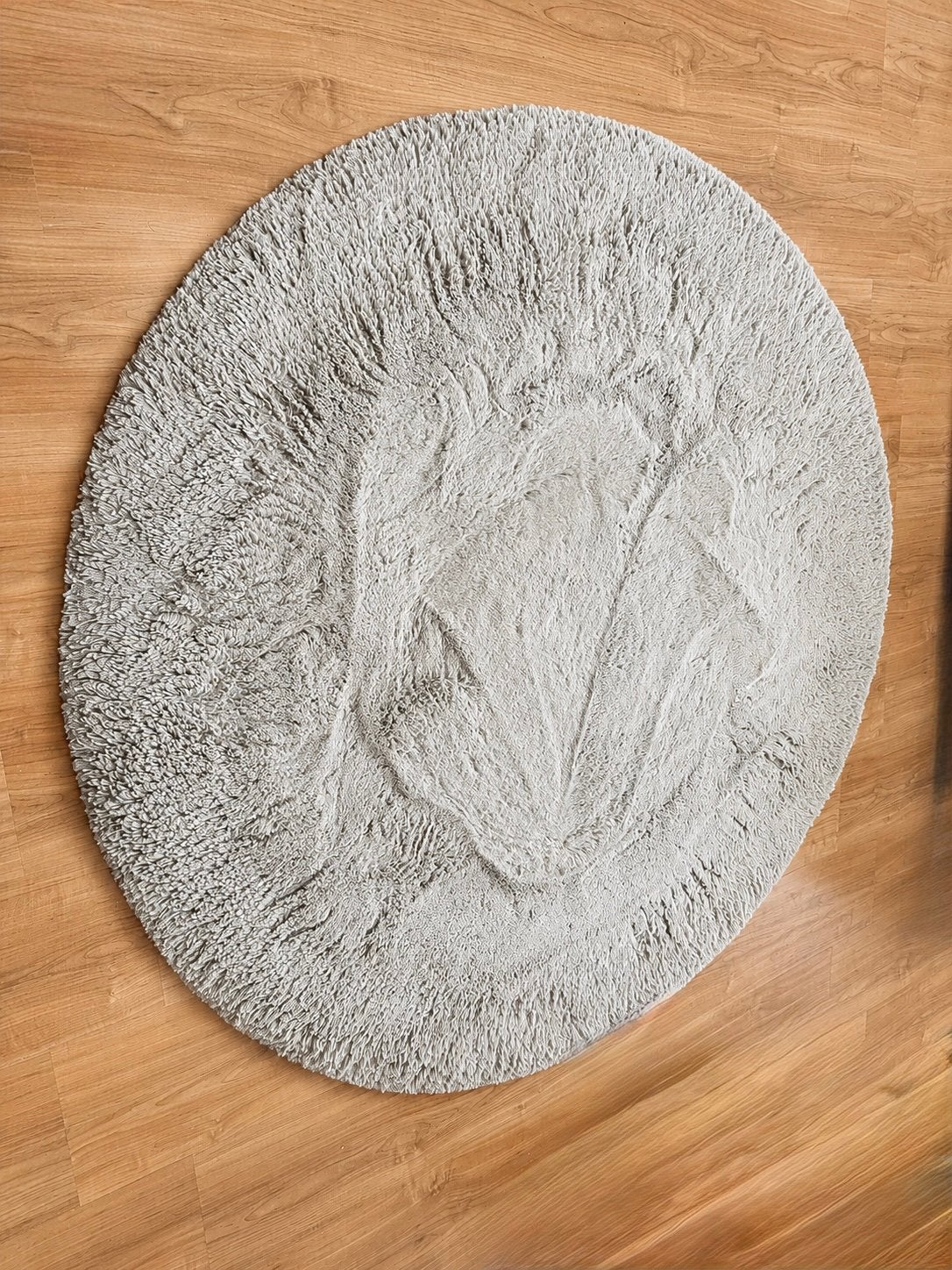Volero ronde zachte vloermat vloerkleed 120 cm rond taupe, Ophalen, Zo goed als nieuw