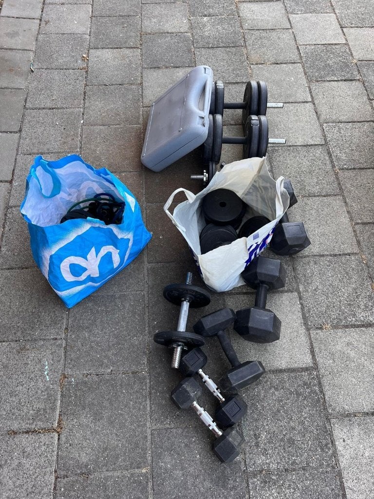 Fitness Set: Halters, Kettlebell, Buikspierwiel & Meer, Ophalen of Verzenden, Gebruikt, Benen, Overige typen