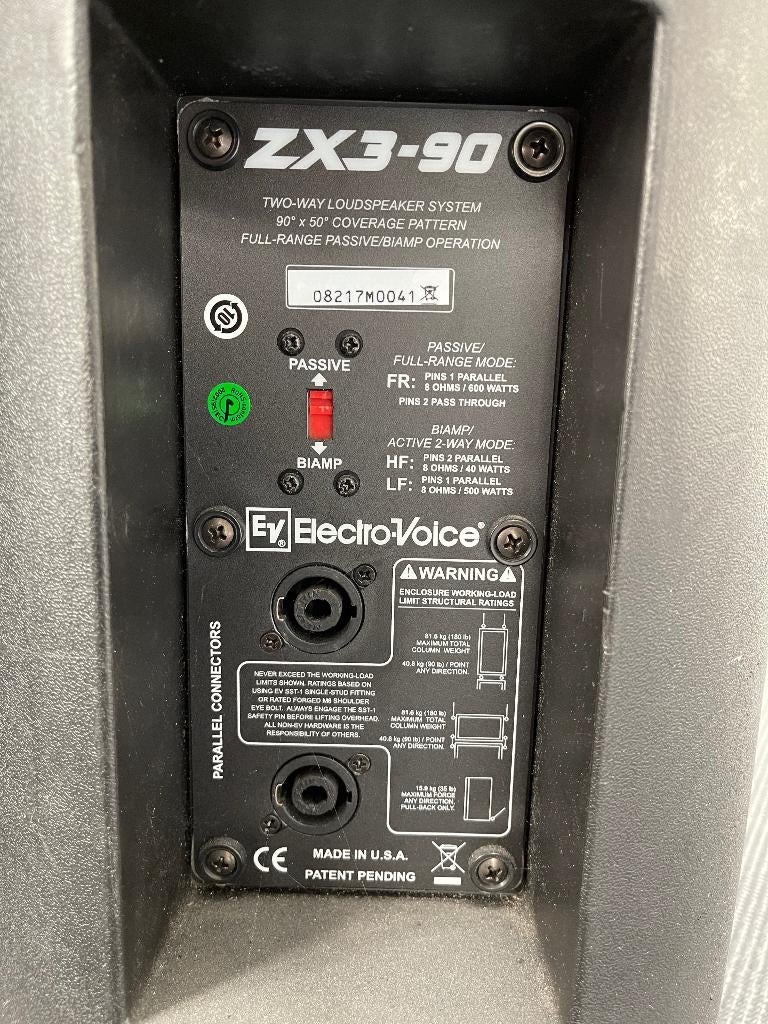 electro voice zx3-90, Ophalen of Verzenden, Gebruikt, 120 watt of meer, Overige merken