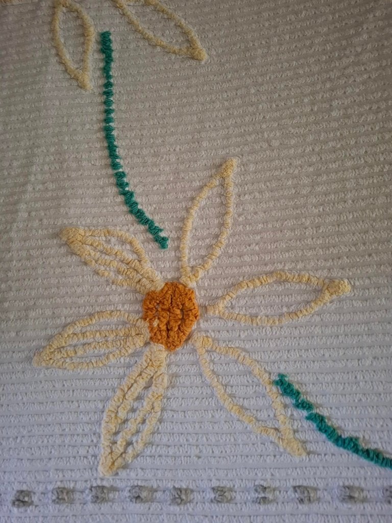Vintage Sprei, Huis en Inrichting, Katoen, Gebruikt, Wit, Ophalen of Verzenden