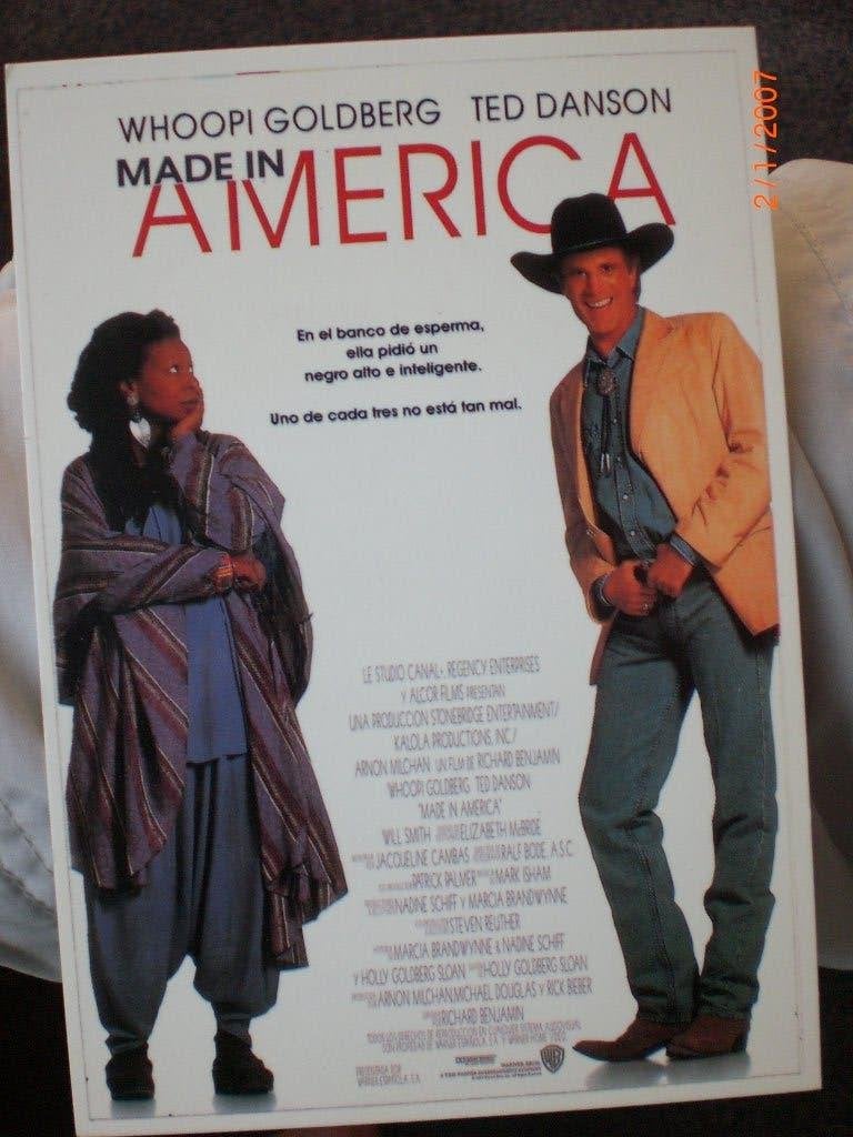 kaart Whoopi Goldberg Ted Danson 'Made in America, Ophalen of Verzenden, 1980 tot heden, Ongelopen, Sterren en Beroemdheden