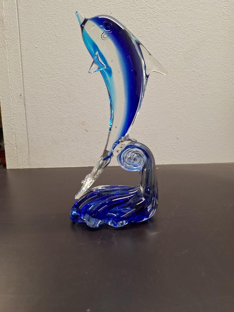 Grote glazen dolfijn, murano ?, Antiek en Kunst, Ophalen