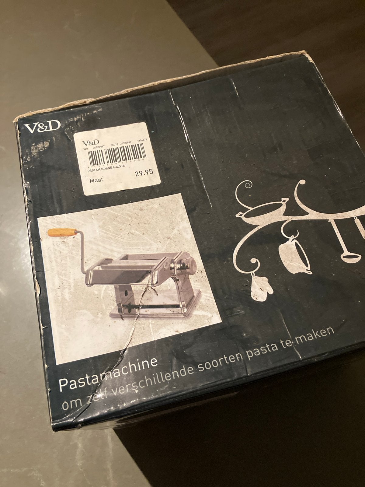 V&D Pastamachine voor verse pasta, Ophalen, Gebruikt, Zilver, Metaal