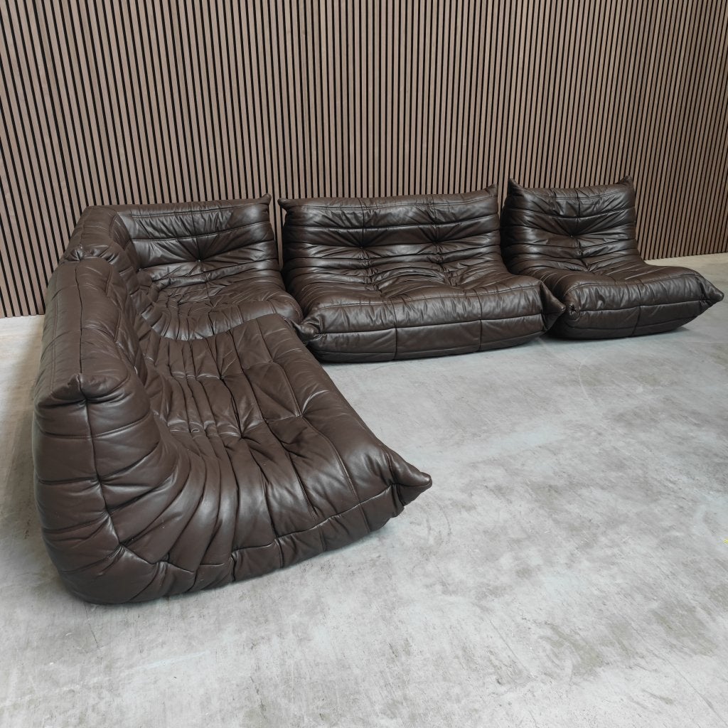 Ligne Roset Togo Modulaire Set | Mokka Leder, Ophalen of Verzenden