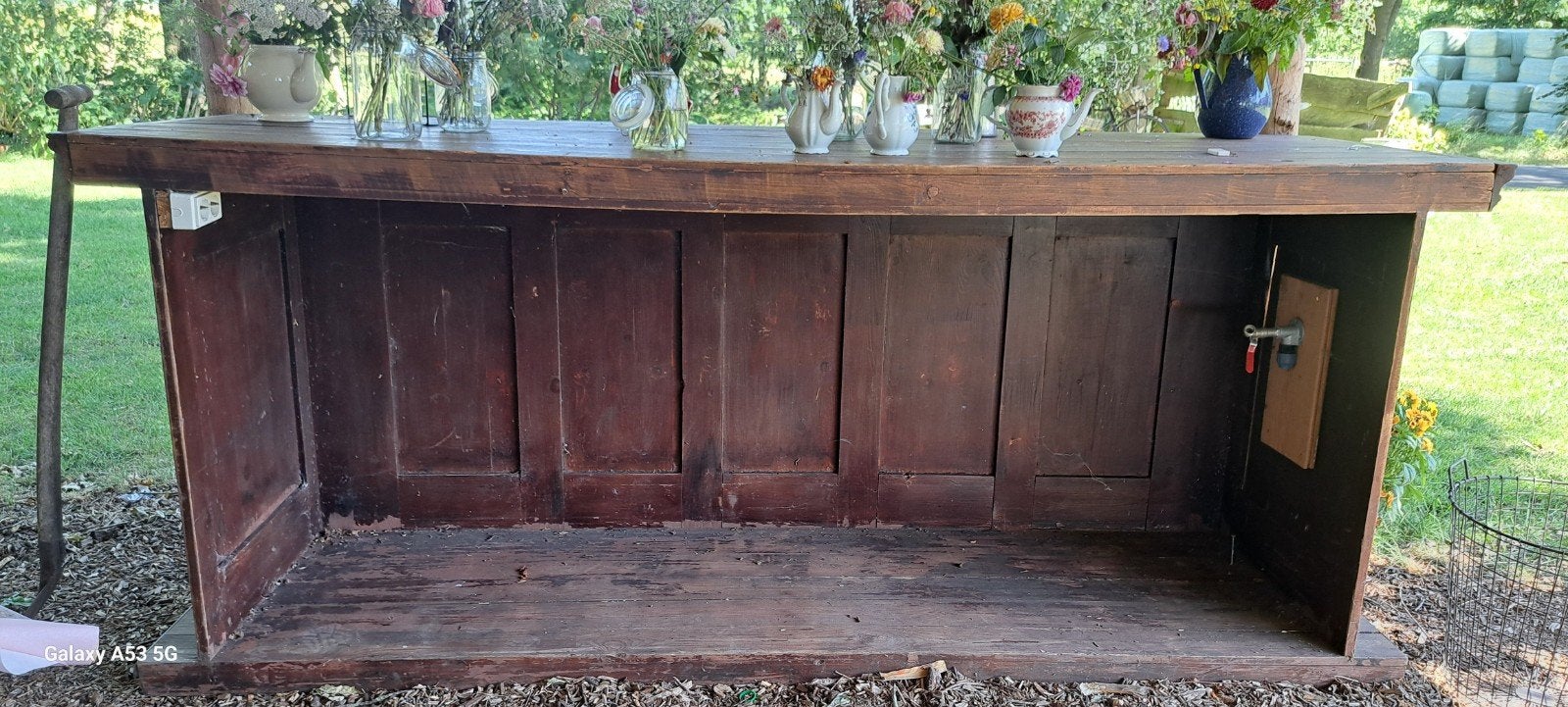 Unieke houten bar voor tuin of evenementen, Ophalen of Verzenden, Gebruikt