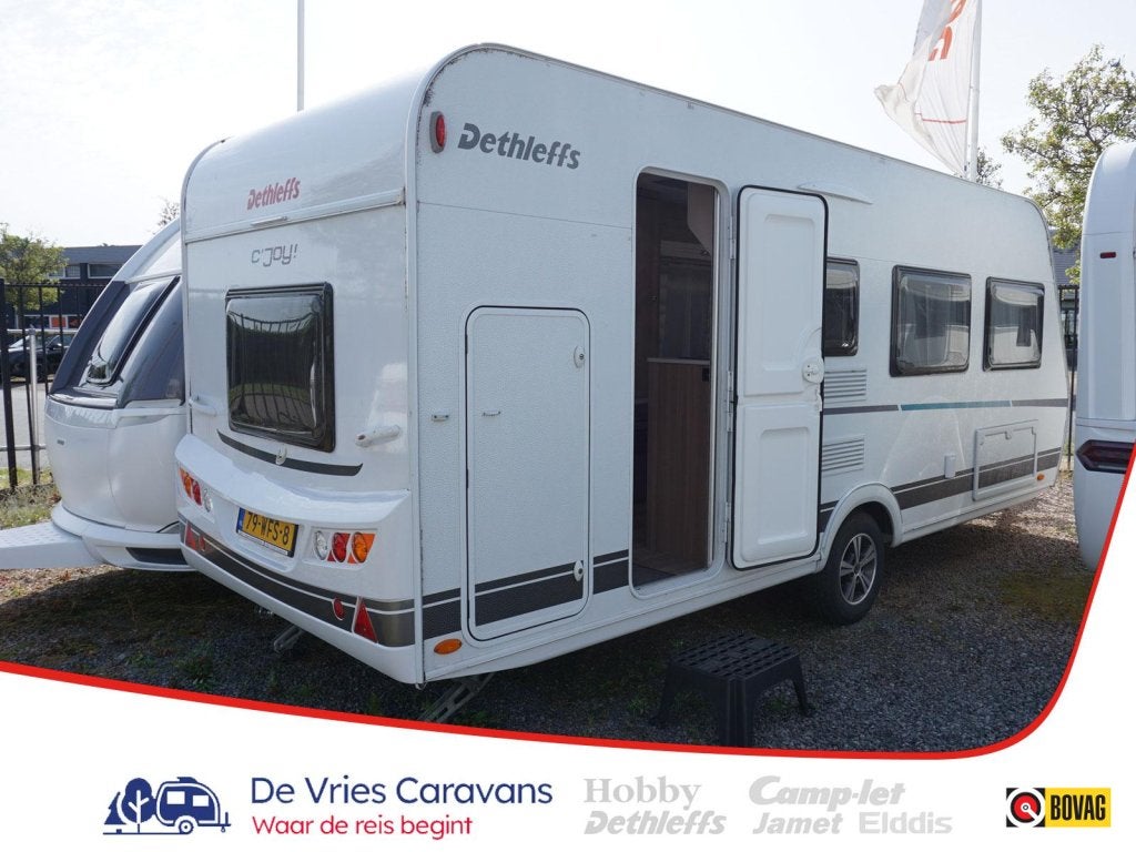 Dethleffs C'Joy 480 QLK stapelbed,airco,tent, Standaardzit, Dwarsbed, Bedrijf, Dethleffs