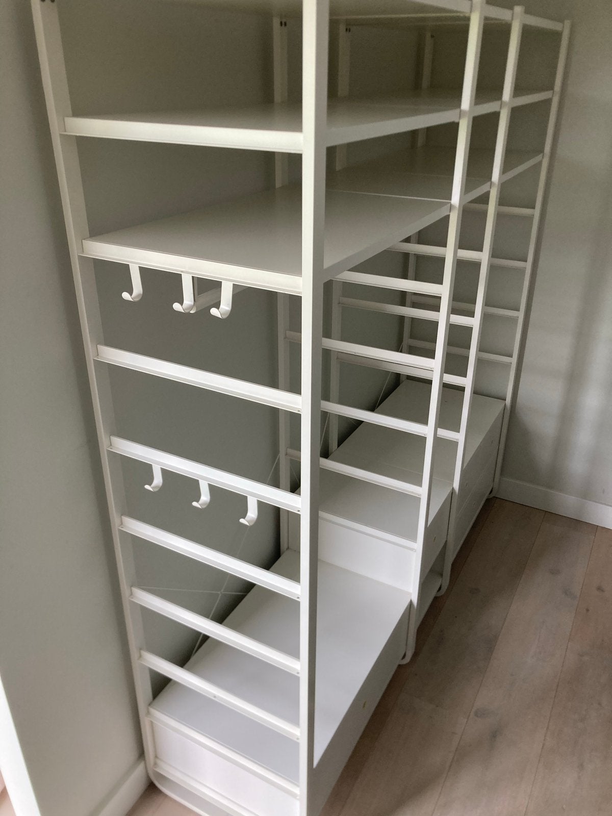 Elvarli kledingkasten systeem 205cm breed, Huis en Inrichting, Kasten | Kledingkasten, Ophalen, Overige materialen, Gebruikt, 200 cm of meer