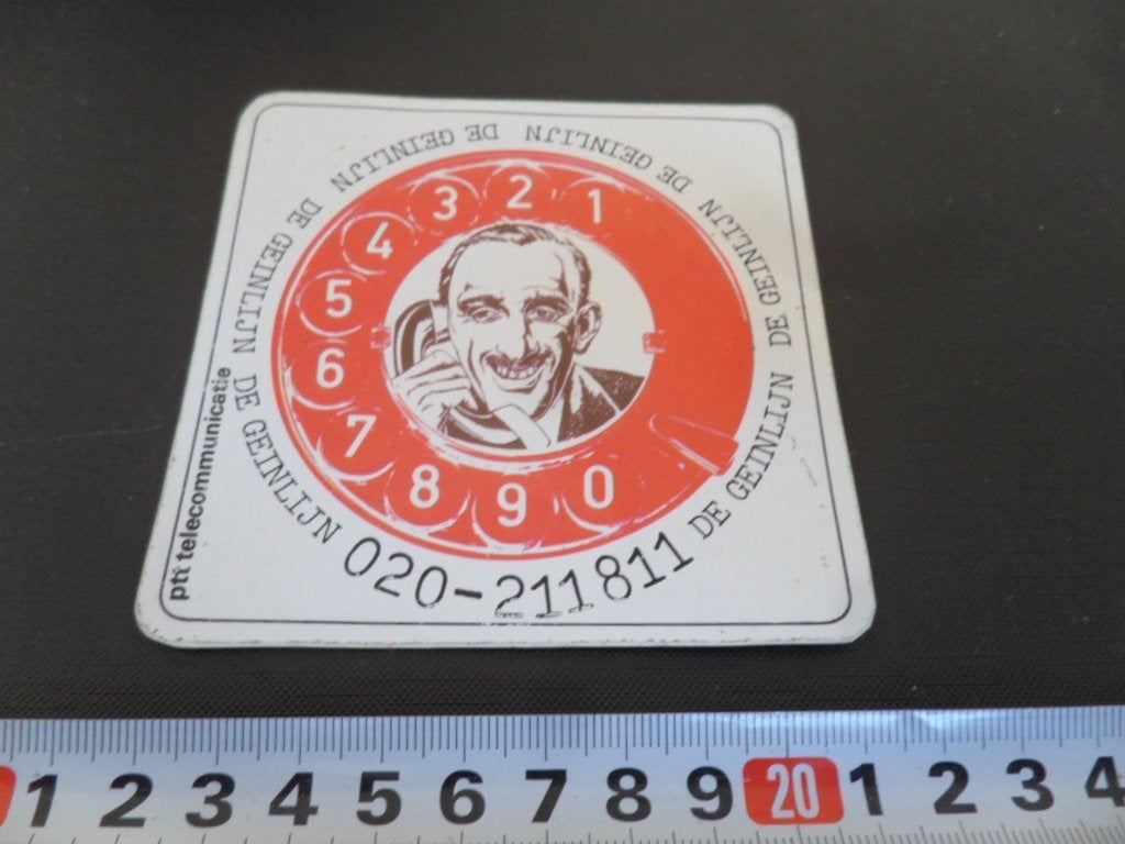 sticker PTT telecom De Geinlijn  020-211811, Ophalen, Zo goed als nieuw