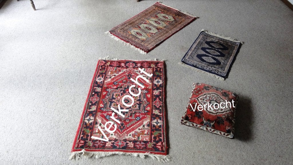 Perzische kleedjes, handgeknoopt, 2 stuks antiek, Ophalen of Verzenden