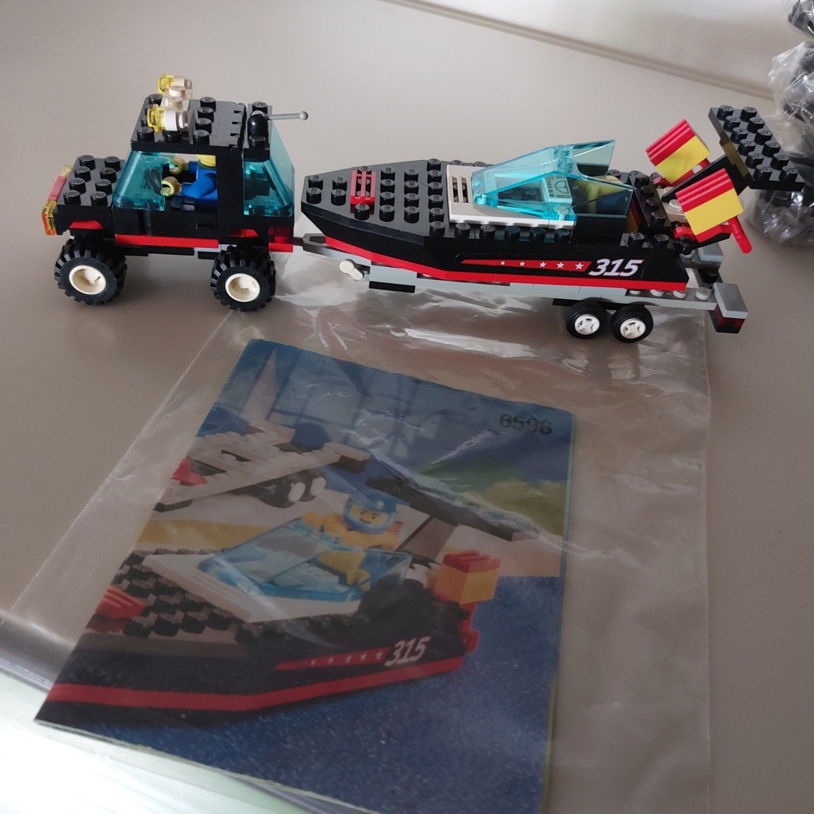 Lego 6596 - Truck met speedboot en trailer, Ophalen of Verzenden