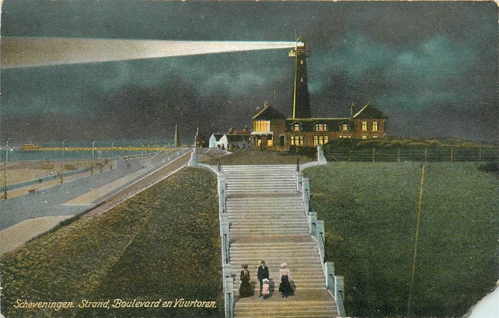 701-001-051 Scheveningen Strand Boulevard Vuurtoren, Verzenden, Voor 1920, Zuid-Holland