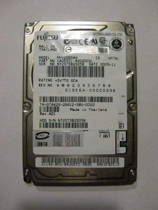 Fujitsu 60GB 5400rpm 2,5" IDE laptop harddisk, Intern, Gebruikt, HDD, Ophalen of Verzenden