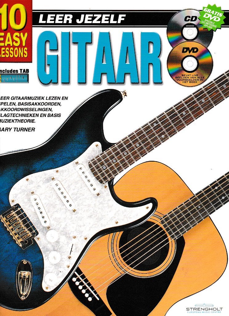 Leer jezelf gitaar 10 Easy Lessons, Gitaar, Verzenden, Zo goed als nieuw, Artiest of Componist