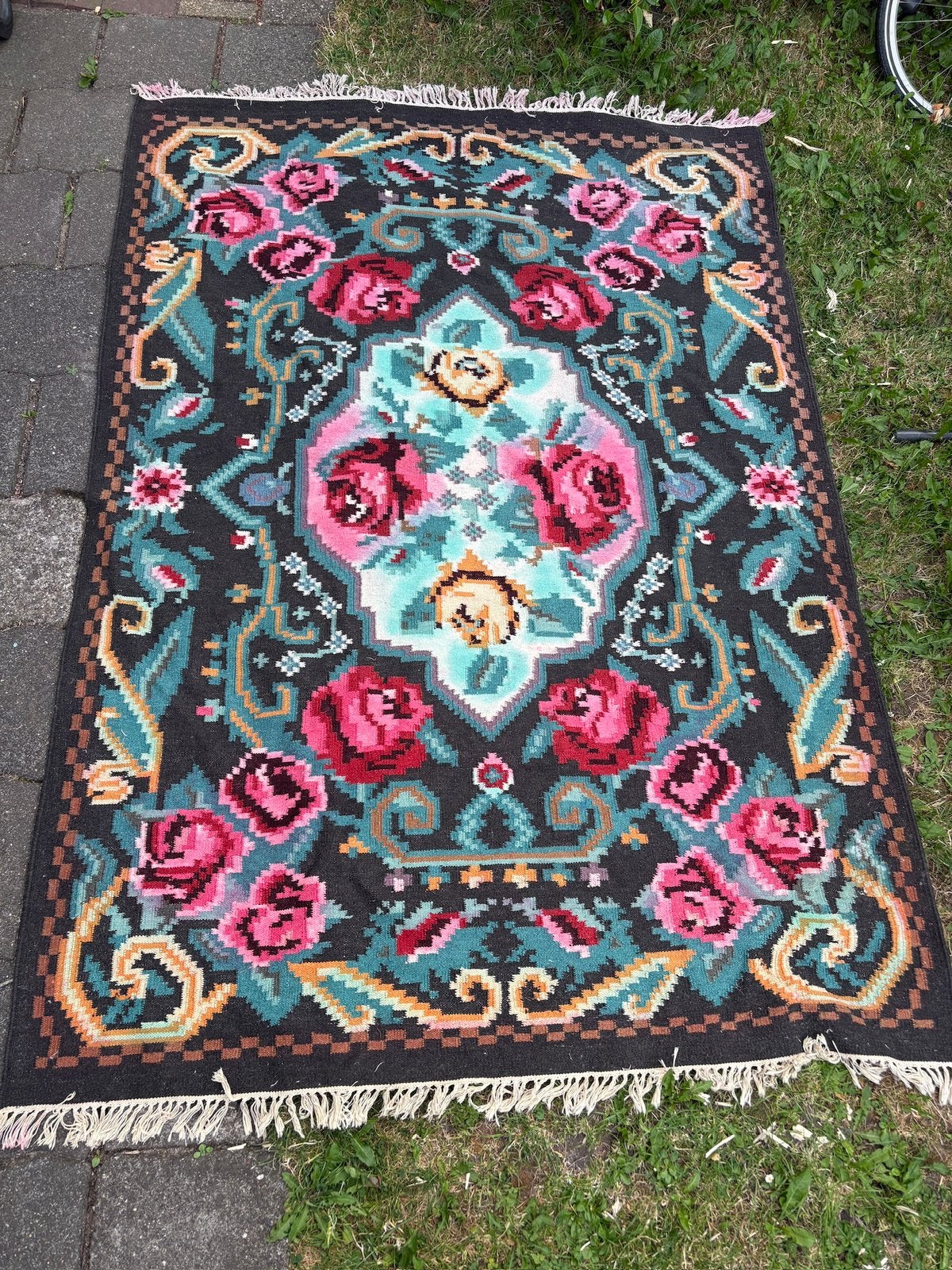 Rozenkelim uit Moldavië 160 x 230 cm, Ophalen, 150 tot 200 cm, 200 cm of meer, Zo goed als nieuw
