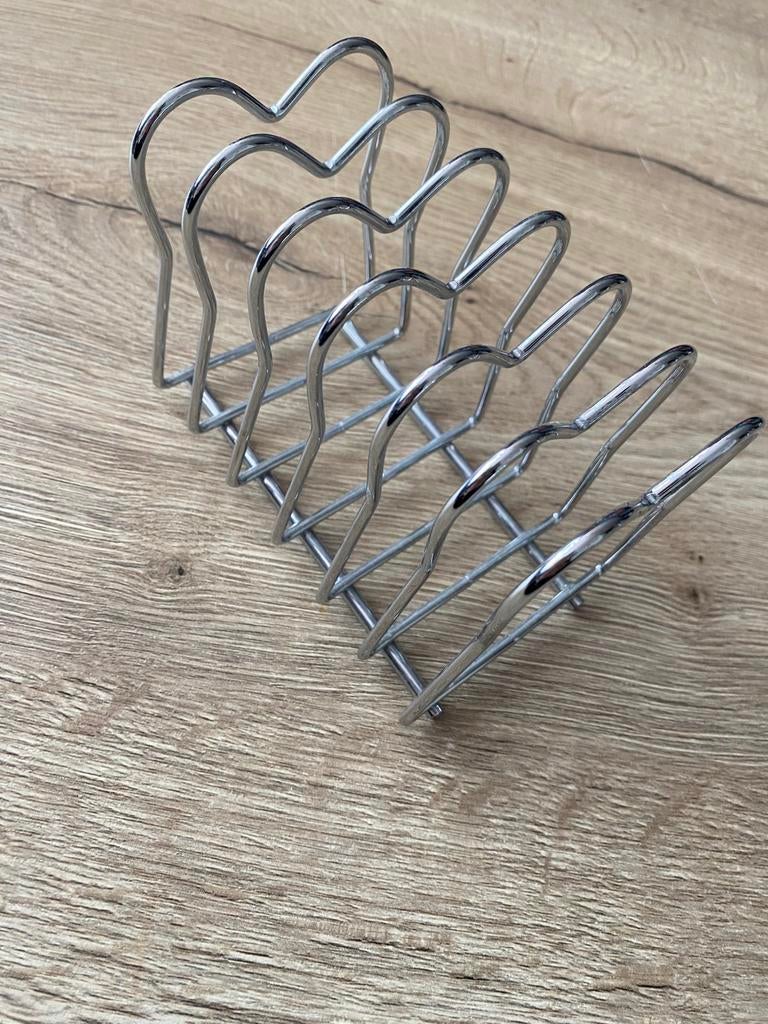 Metalen servethouder / toastrekje zilverkleurig, Ophalen of Verzenden, Zo goed als nieuw