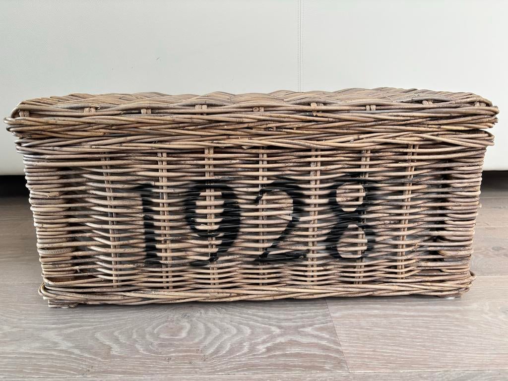 Rieten opbergmand met deksel - '1928' design, Ophalen, Mand, Zo goed als nieuw, Riet