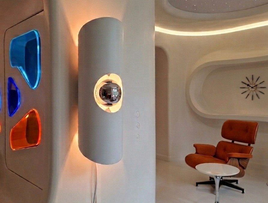 Vintage, 1970's, space age, pop art wandlamp, wit, Hala, Gebruikt, Met schakelaar, Overige merken, Metaal