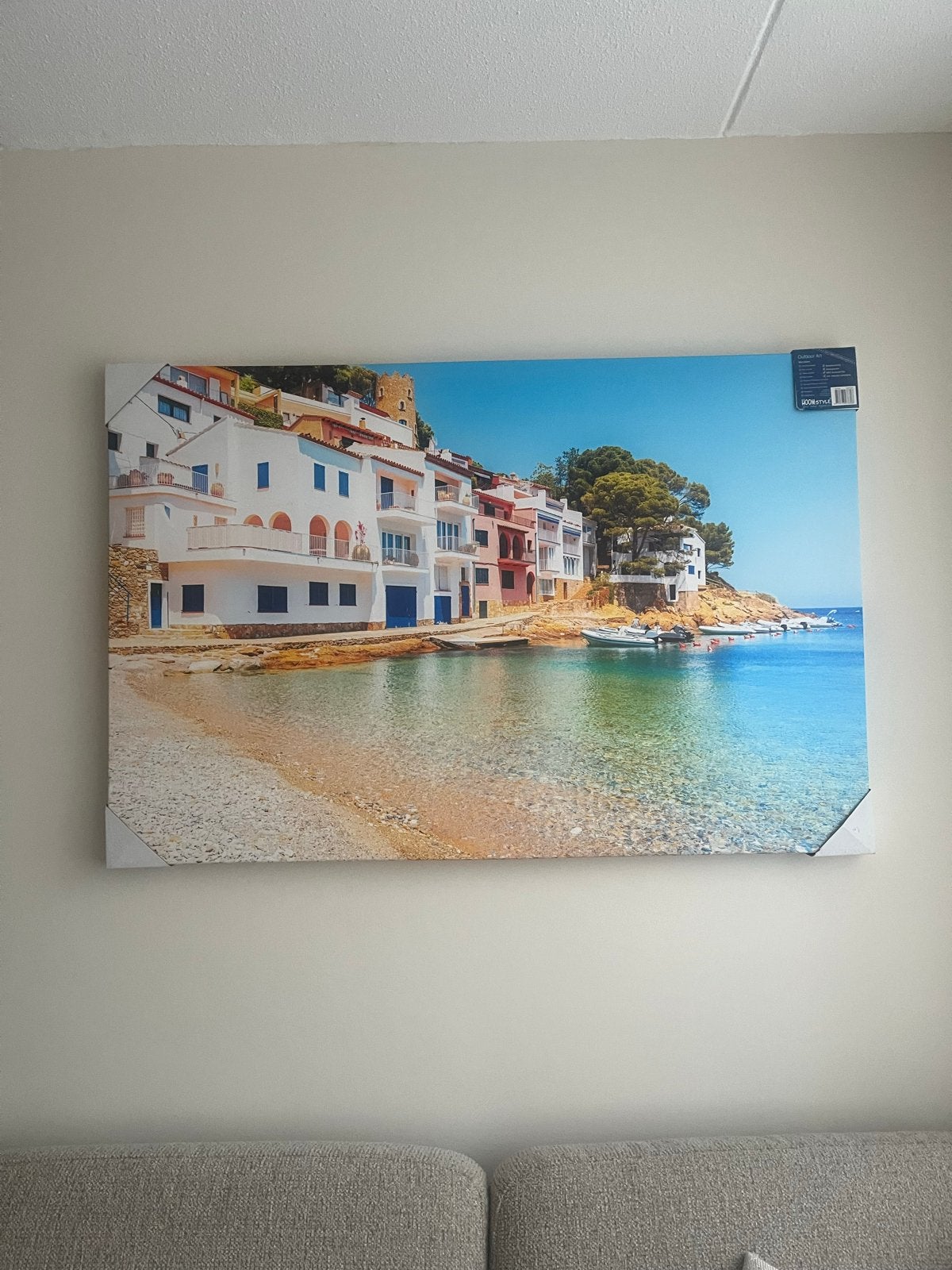 Schilderij met Mediterraans kustlandschap, Ophalen, 50 – 75, Nieuw, Schilderij
