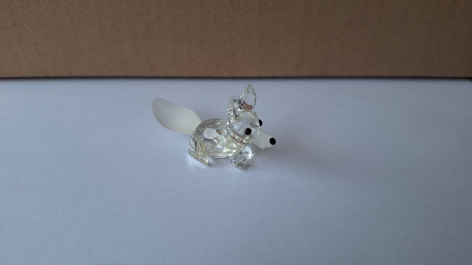 Swarovski 014956 sluipend vosje van kristal, 45 mm,reparatie, Ophalen of Verzenden, Gebruikt, Figuurtje