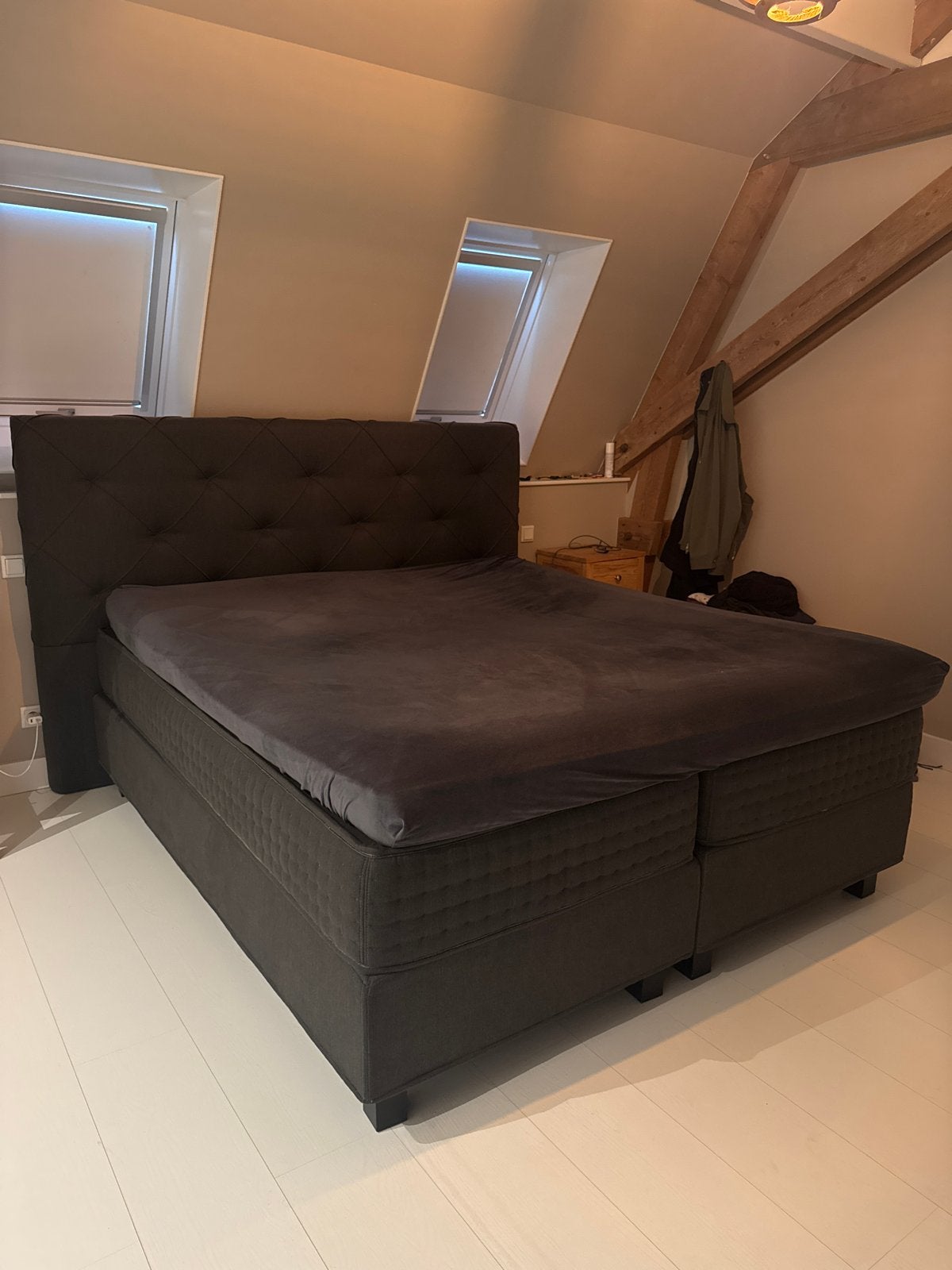Swiss Sense Boxspring Royal Eclips Antraciet 180x200 met top, Ophalen, Gebruikt, Tweepersoons, 180 cm