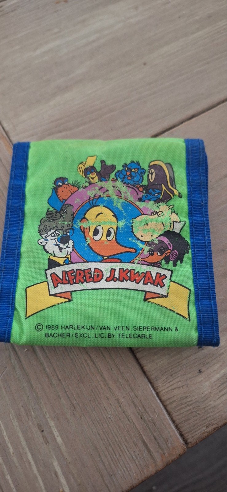 Alfred Jedocus Kwak portemonnee uit 1989 groen (23826), Verzamelen, Gebruikt, Ophalen of Verzenden, ., Telecable