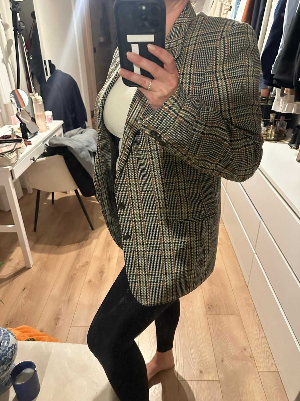 Vintage retro oversized blazer - Pitcher - L/XL, Maat 42/44 (L), Ophalen of Verzenden, Zo goed als nieuw, Jasje