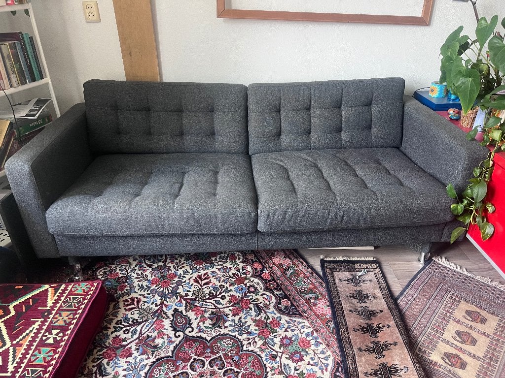 Hele goede Bank (IKEA;LANDSKRONA) donker grijs, 3 persoons., Huis en Inrichting, Ophalen, Driepersoons, 75 tot 100 cm, Zo goed als nieuw