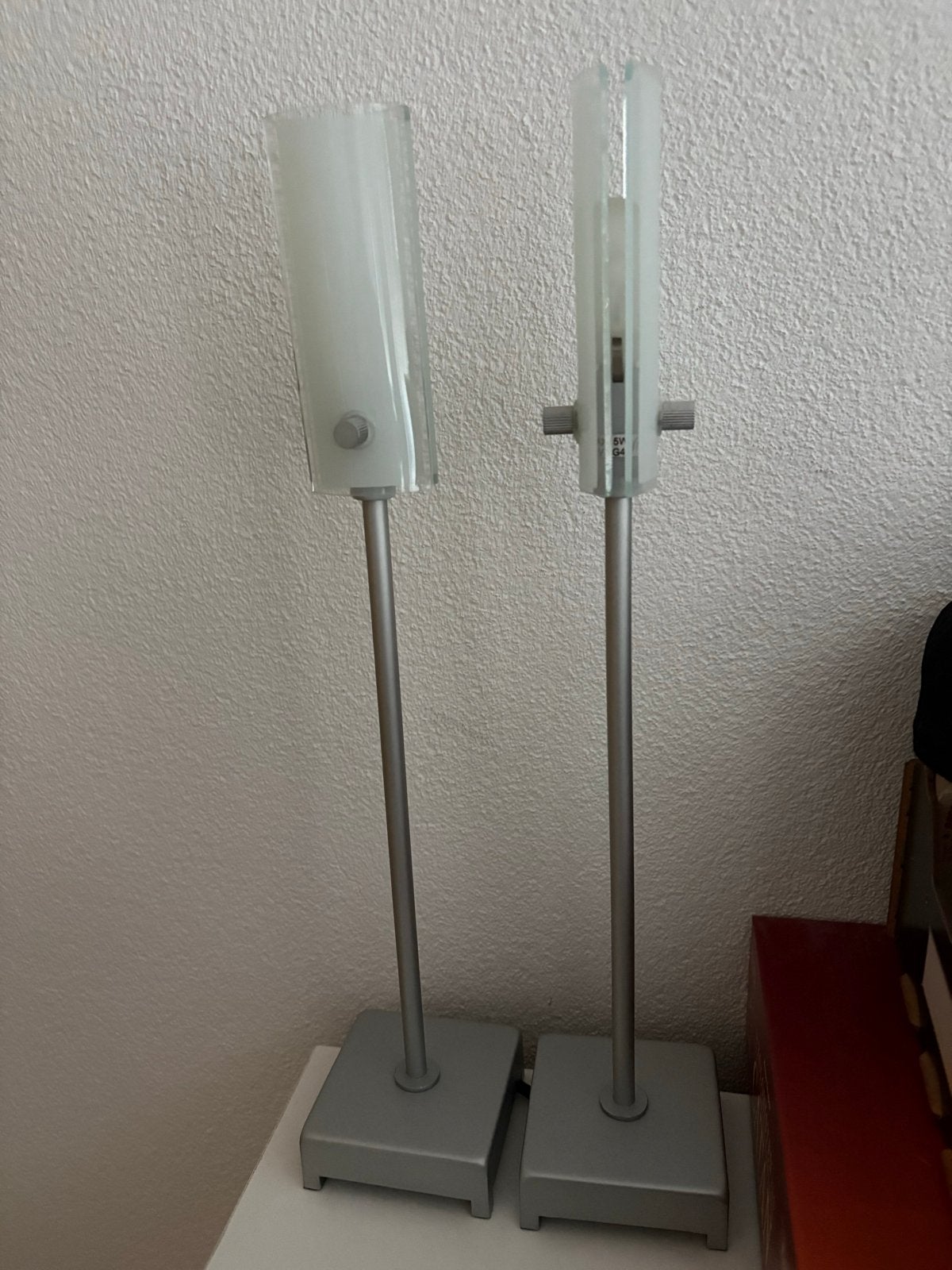 2 bedlampjes van IKEA, Metaal, Wit, Gebruikt, Ophalen of Verzenden
