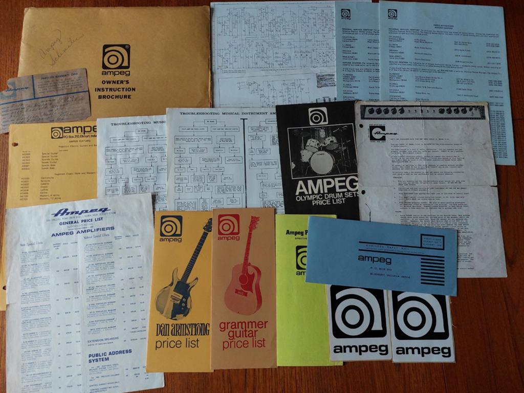 Ampeg documenten jaren '60/'70 gitaar en basgitaar, Ophalen of Verzenden, Gebruikt, Elektrische basgitaar