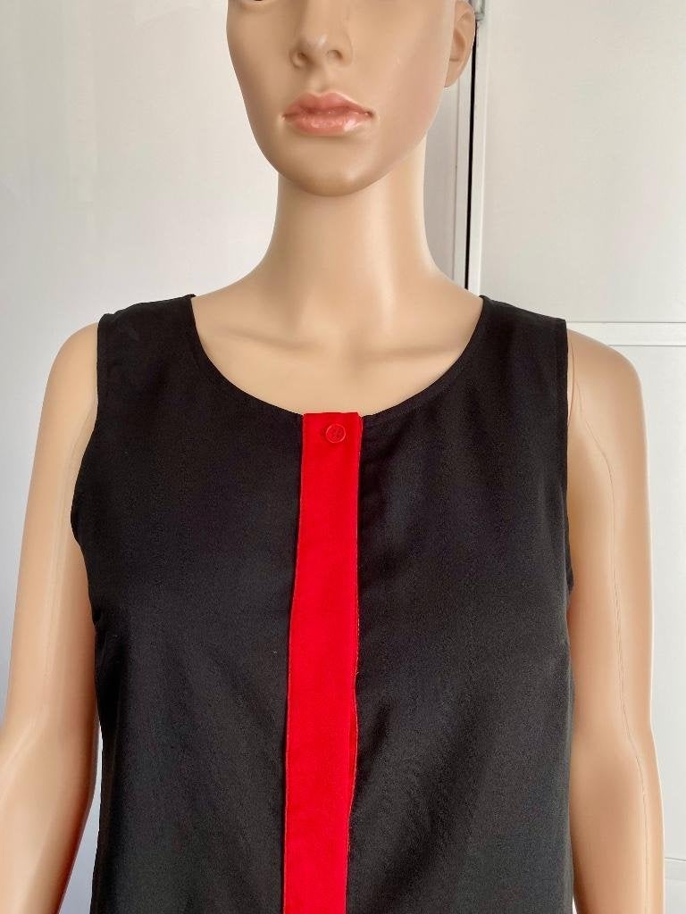 G393 Nikkie mt. 34=XS top blouse rood/zwart, Ophalen of Verzenden, Zo goed als nieuw, Nikkie, Zonder mouw
