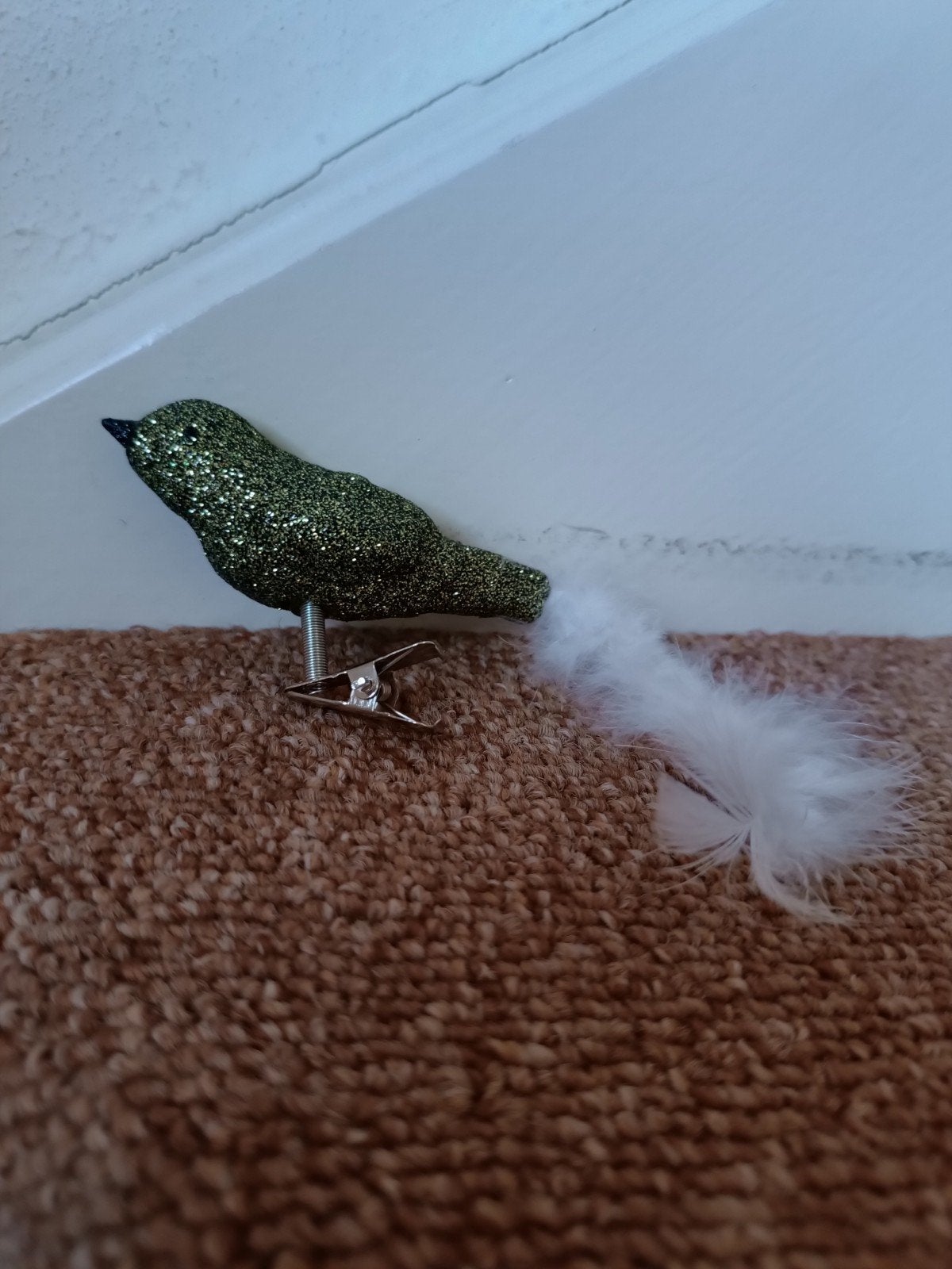 Knijp Vogel glitter groen, Ophalen of Verzenden