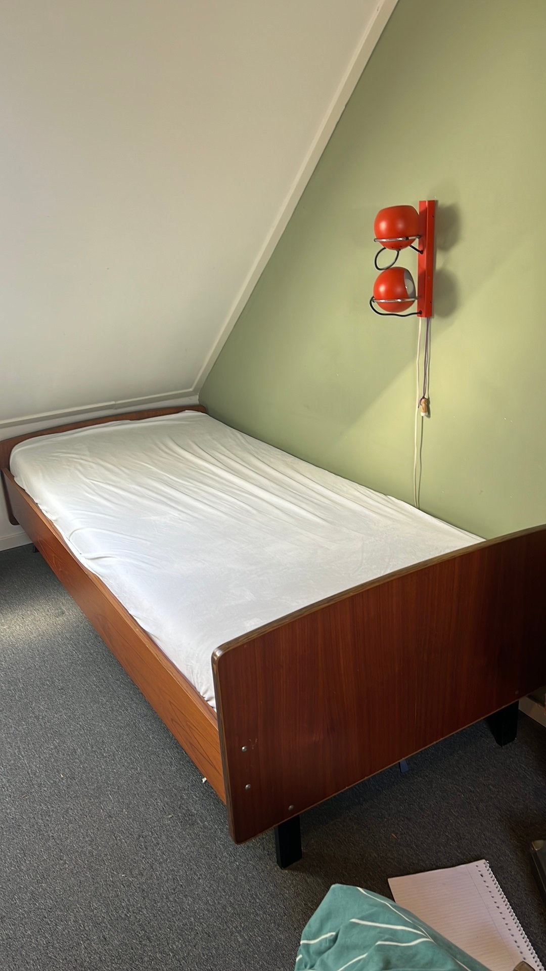 Retro / vintage 1 persoonsbed, Ophalen, Retro / vintage, Gebruikt, 90 cm