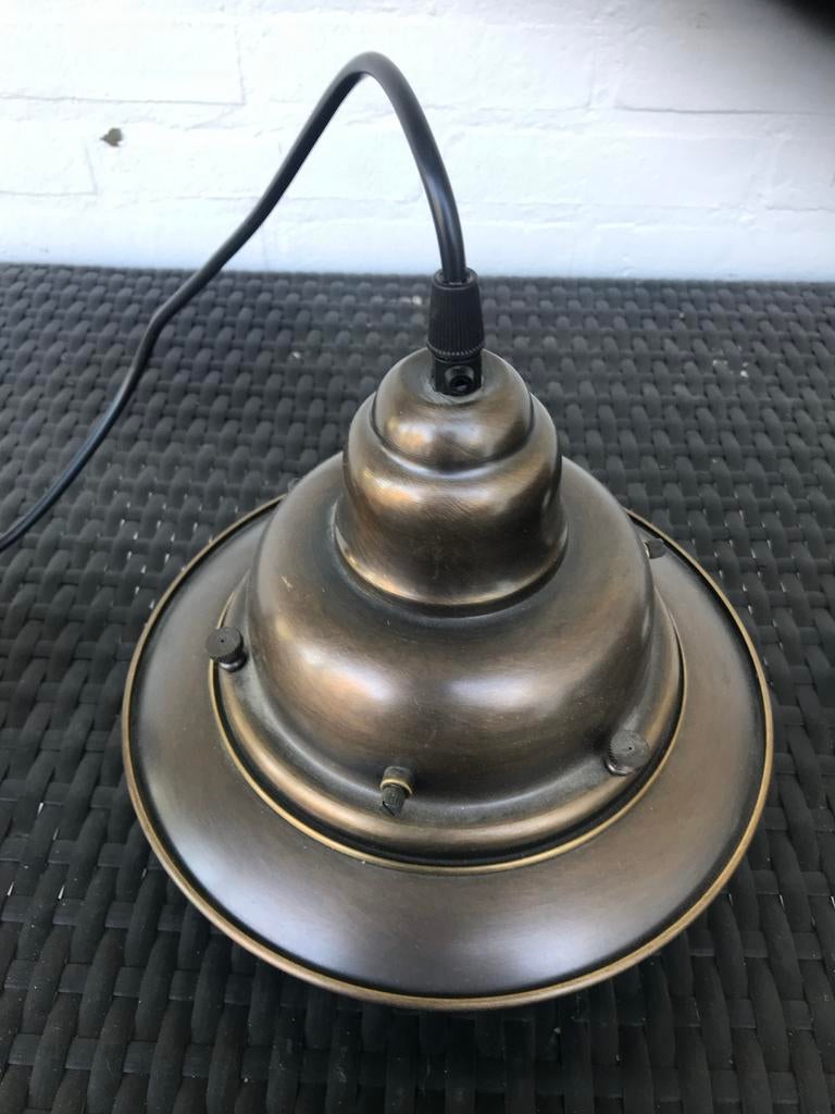 Set van 5 nostalgische hanglampen metaal, Huis en Inrichting, Lampen | Hanglampen, Zo goed als nieuw, AA, Metaal, Minder dan 50 cm