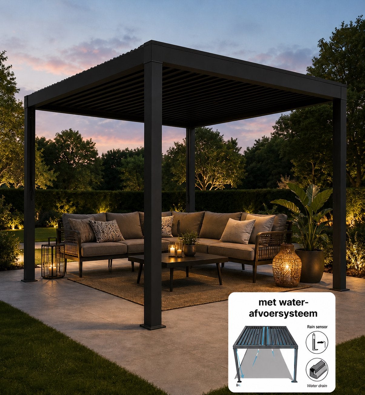 Pergola Mirador - 3x3 m - NIEUW - Lamellenoverkapping, Ophalen of Verzenden, Zo goed als nieuw